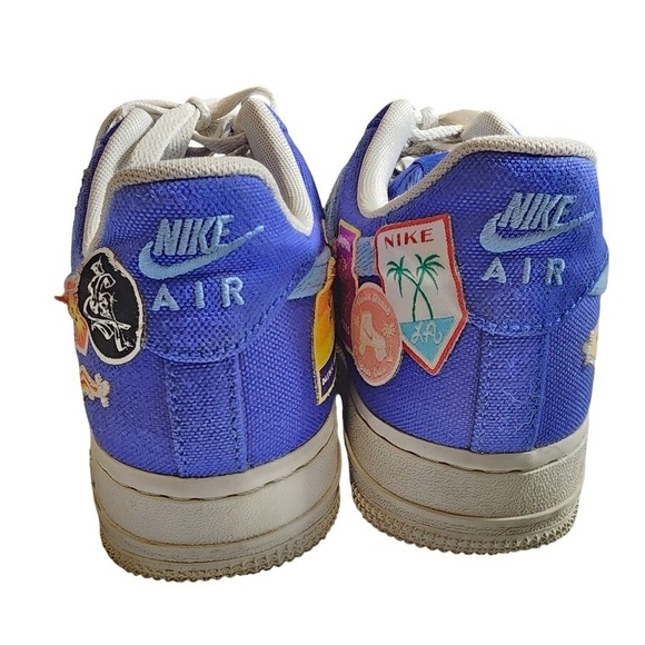 Nike Air Force 1 Low Los Angeles "Anniversary Edition" Blue Canvas W 6.5 Retro - Picture 8 of 10